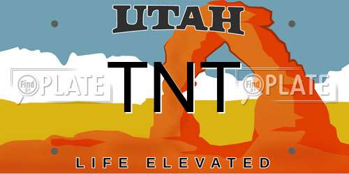 TNT Utah License Plate
