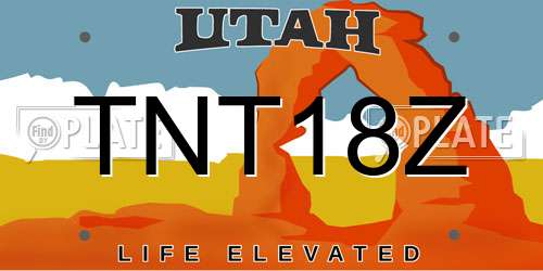 TNT18Z Utah License Plate