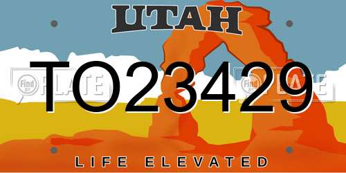 TO23429 Utah License Plate