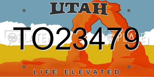 TO23479 Utah License Plate