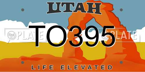 TO395 Utah License Plate