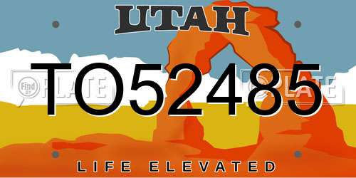 TO52485 Utah License Plate