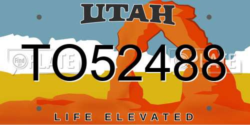 TO52488 Utah License Plate