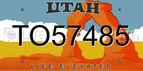 TO57485 Utah License Plate