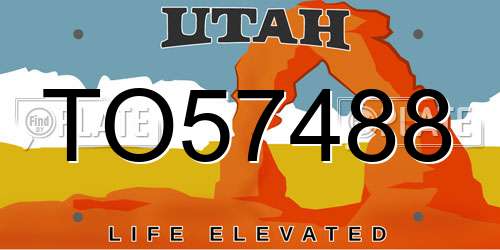 TO57488 Utah License Plate