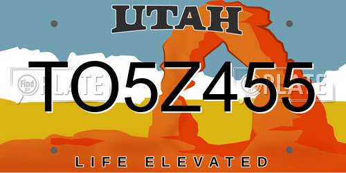 TO5Z455 Utah License Plate
