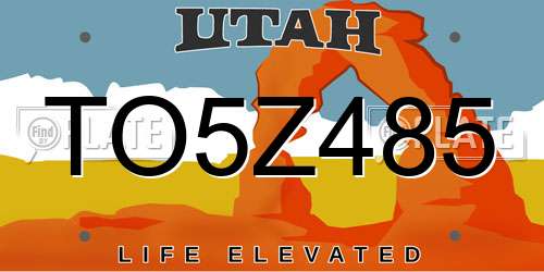 TO5Z485 Utah License Plate
