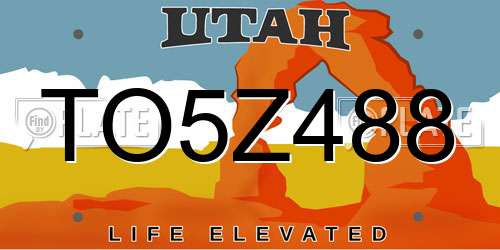 TO5Z488 Utah License Plate