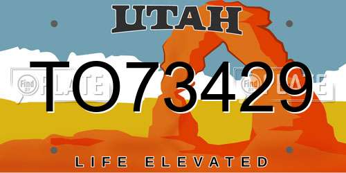 TO73429 Utah License Plate