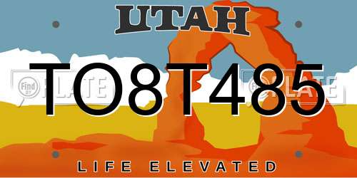 TO8T485 Utah License Plate