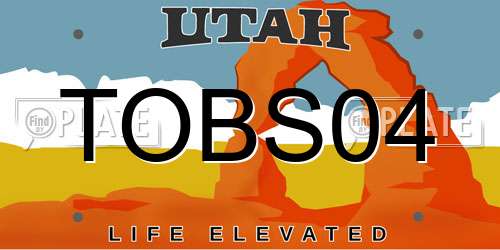 TOBS04 Utah License Plate