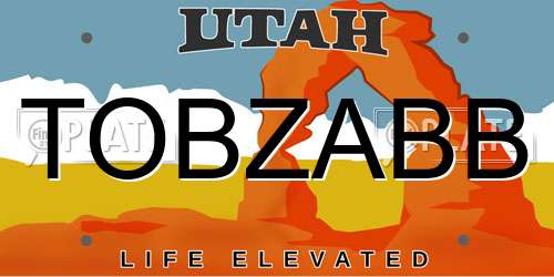 TOBZABB Utah License Plate
