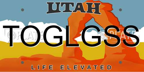 TOGLGSS Utah License Plate