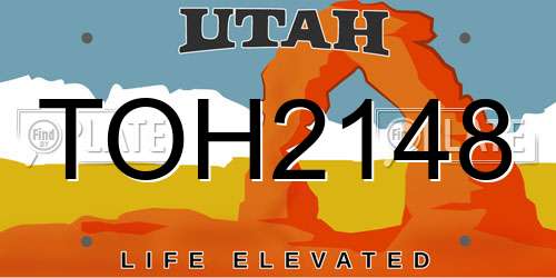 TOH2148 Utah License Plate