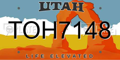TOH7148 Utah License Plate