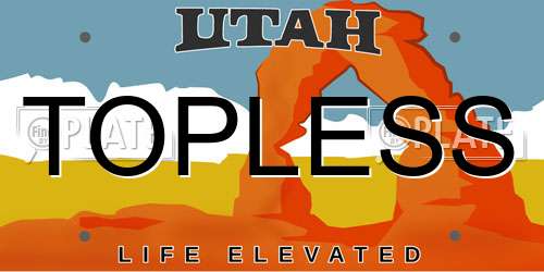 TOPLESS Utah License Plate