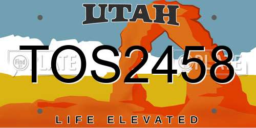 TOS2458 Utah License Plate