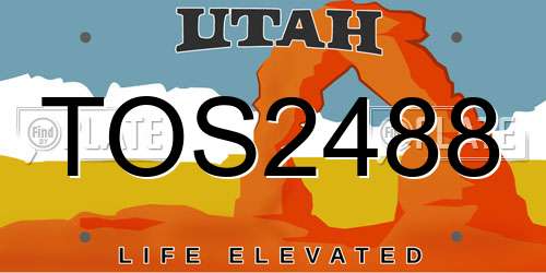TOS2488 Utah License Plate
