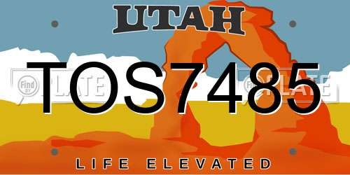 TOS7485 Utah License Plate