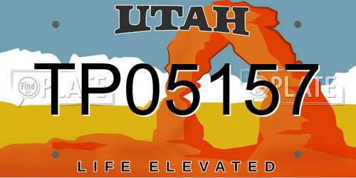 TP05157 Utah License Plate