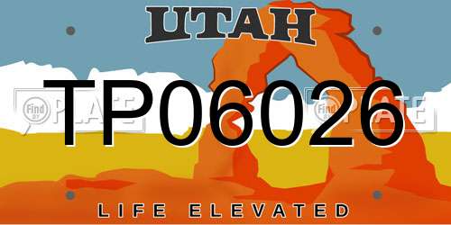 TP06026 Utah License Plate