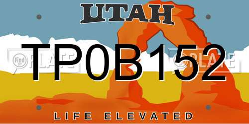 TP0B152 Utah License Plate