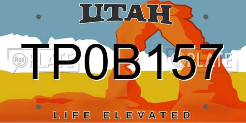 TP0B157 Utah License Plate