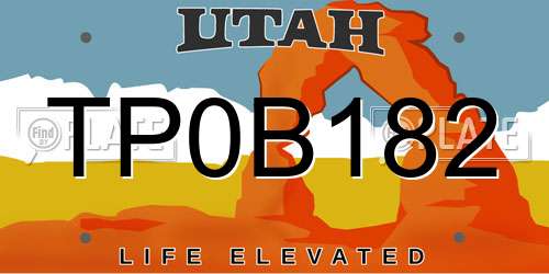 TP0B182 Utah License Plate