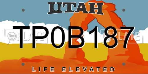 TP0B187 Utah License Plate