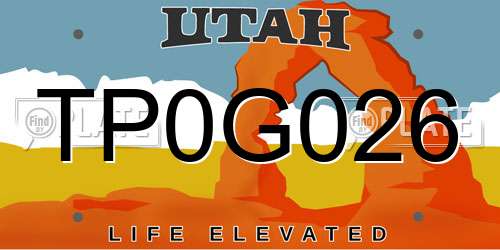 TP0G026 Utah License Plate