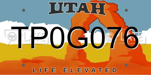 TP0G076 Utah License Plate