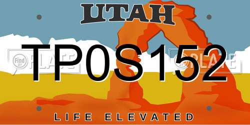 TP0S152 Utah License Plate