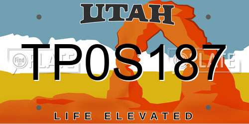 TP0S187 Utah License Plate