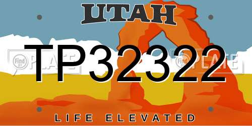 TP32322 Utah License Plate