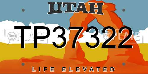 TP37322 Utah License Plate