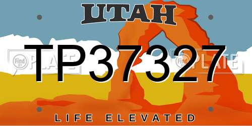 TP37327 Utah License Plate