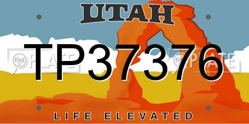 TP37376 Utah License Plate