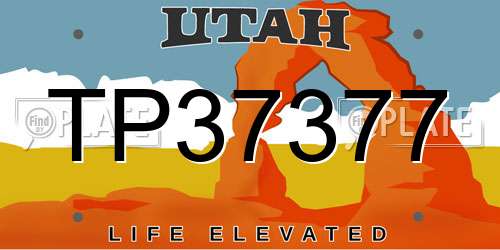 TP37377 Utah License Plate