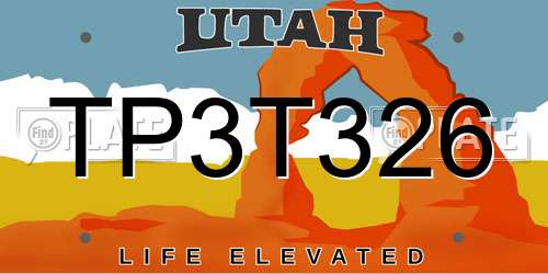 TP3T326 Utah License Plate