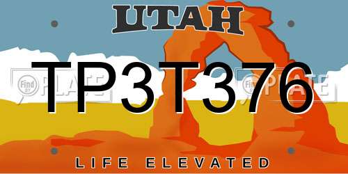 TP3T376 Utah License Plate