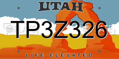 TP3Z326 Utah License Plate