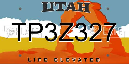 TP3Z327 Utah License Plate