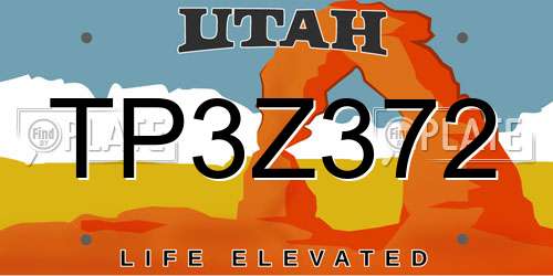 TP3Z372 Utah License Plate
