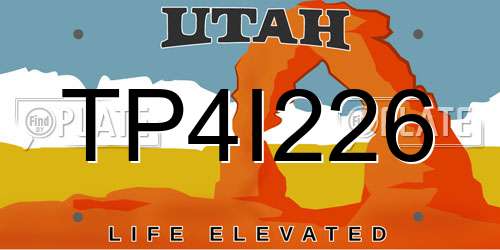 TP4I226 Utah License Plate