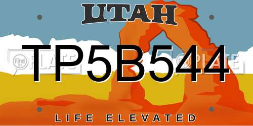 TP5B544 Utah License Plate