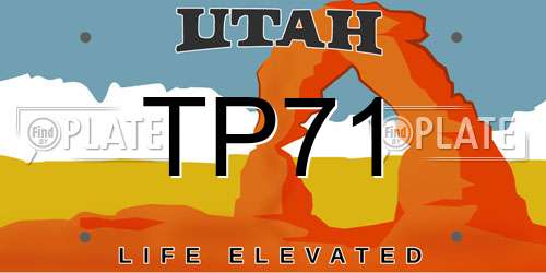 TP71 Utah License Plate