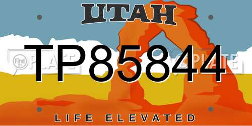 TP85844 Utah License Plate