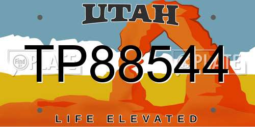 TP88544 Utah License Plate