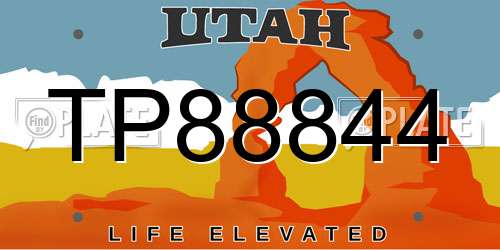 TP88844 Utah License Plate