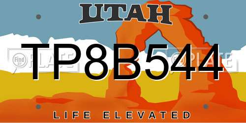 TP8B544 Utah License Plate
